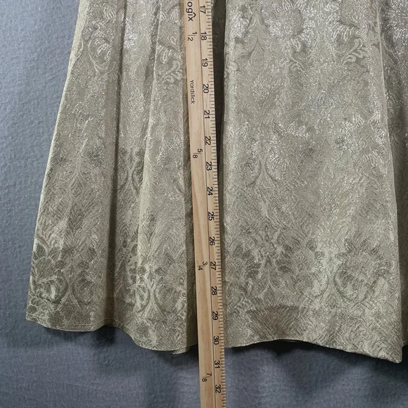 Priscilla Of Boston, Gold Metallic Strapless Formal Back Zip Mini Dress Size 6 - Picture 7 of 10